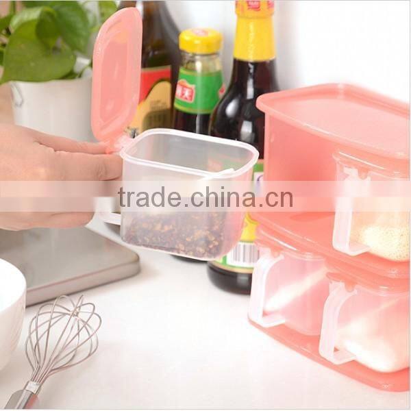 Custom 2 Layer 4 box Plastic Seasoning Storage Box Condiment Storage Case Supplier In ShenZhen