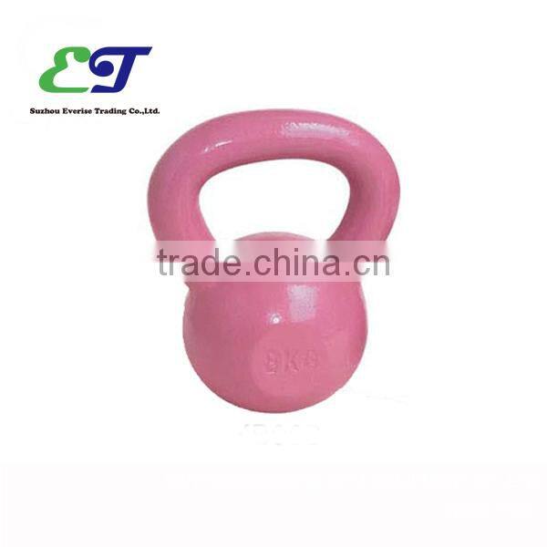 Pink hammertone painted kettlebell