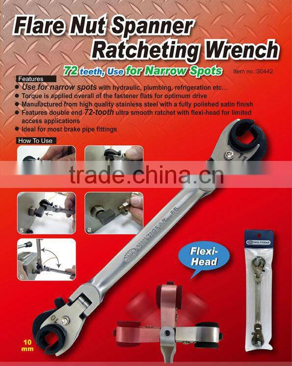 Flare Nut Spanner Ratcheting Wrench