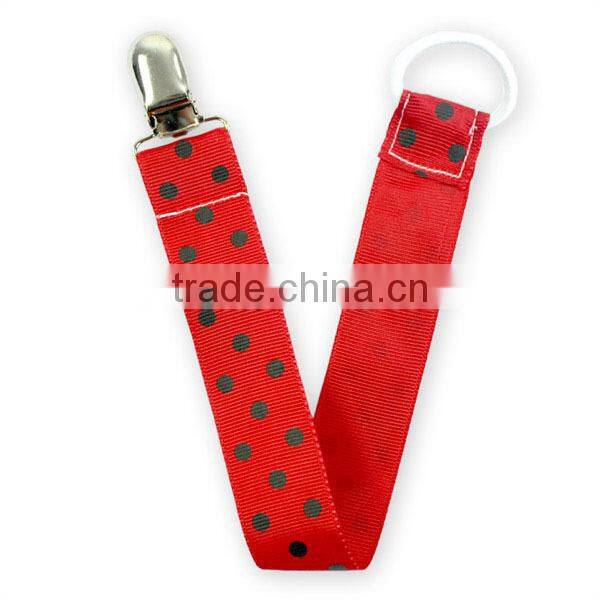 Wholesale Baby Pacifier Clips Customize Ribbon Chain Baby Pacifier Clip Holder