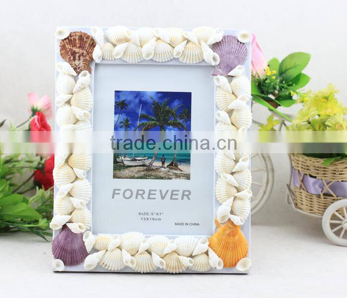 Hot Sale Beautiful Shell Powder Pearl Picture Frame Wholasale Creative Picture Frame Souvenir Picture Frame