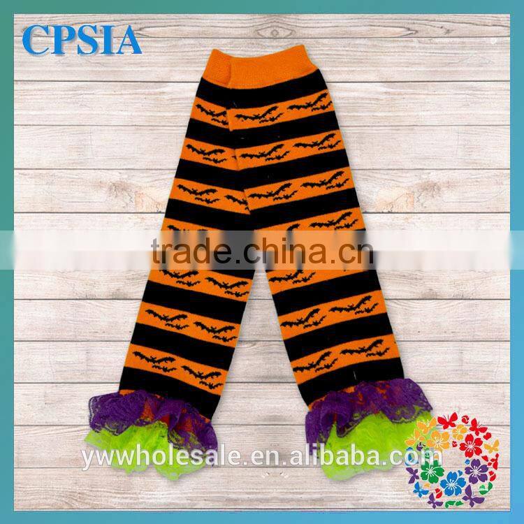 Stunning Orange Yellow and Black Deisgn Satin Ruffled Baby Leg Warmer 2015 New Arrivals