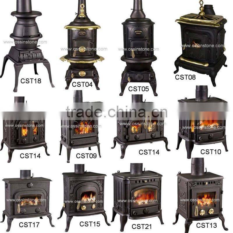 New style double door cast iron wood burning cook stove