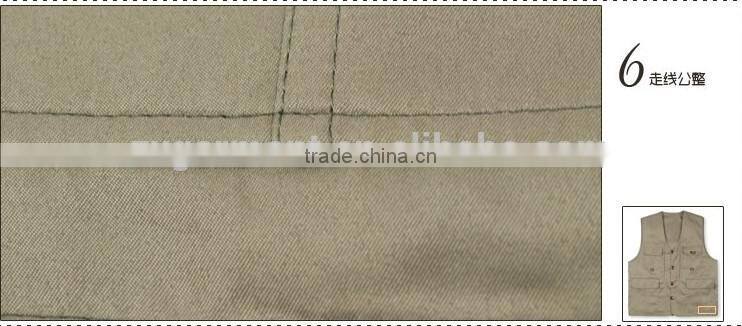 Men's reversible clothing casual outdoor fishing vest multi-pocket Men V-neck cotton vest brand