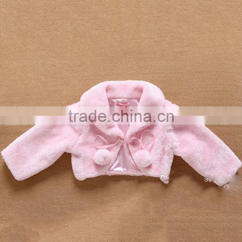 2016 Latest Girl Winter Frock Pink Cute Faux Fur Cape HSC9842