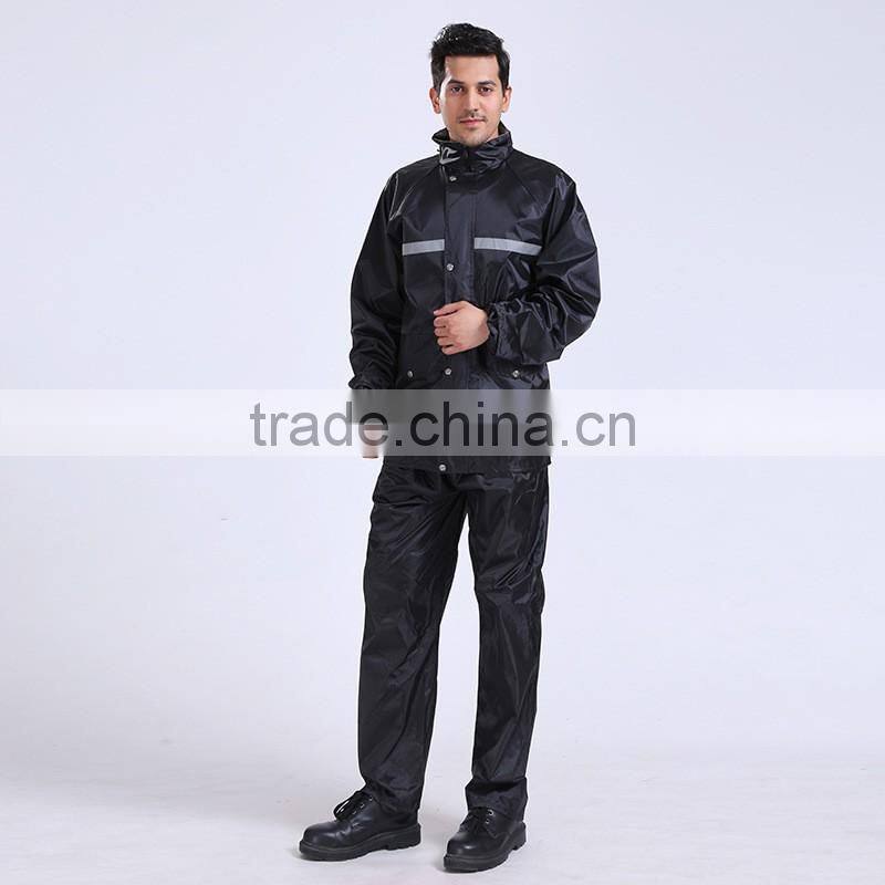 HIGH QUALITY PVC RAIN COAT WATERPROOF JACKET SUIT WITH WARNING SIGNS