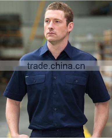 COTTON WORKIng UNIFORM OPEN FRONT LONG SLEEVE WORKWEAR SHIRTS FOR MEN