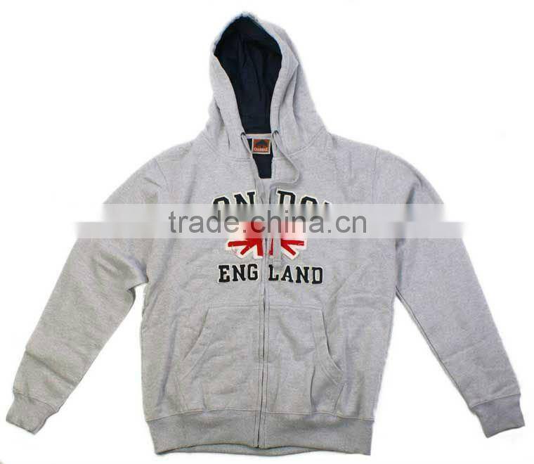 Mens Grey Poloar Fleece Hoodie Sweatshirt