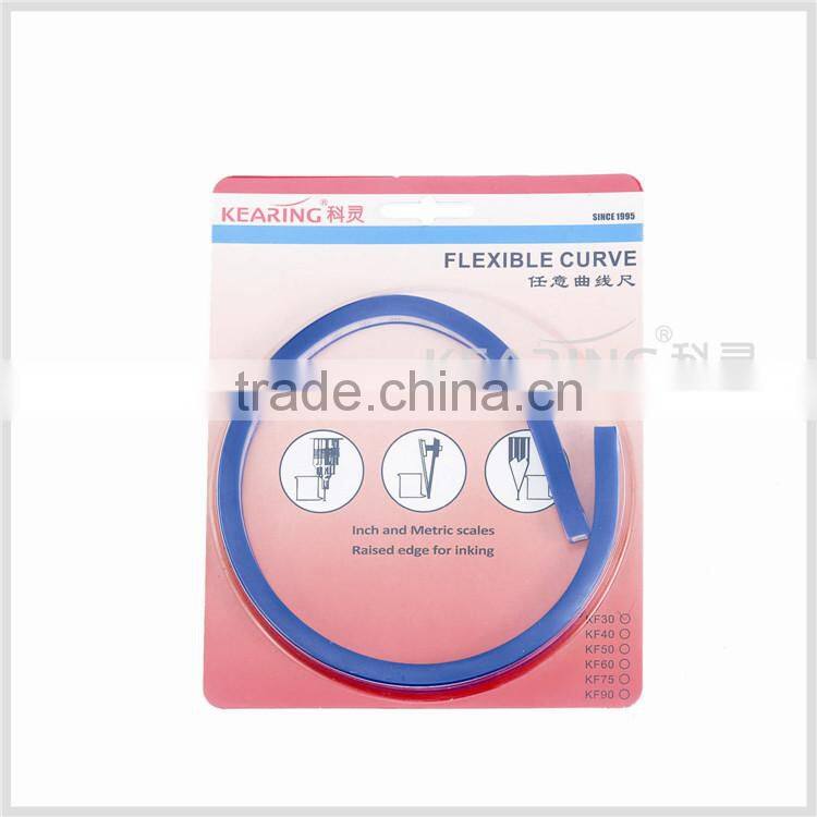 Kearing brand 30cm flexible curve ruler with blister card package for engineering design #KF-30