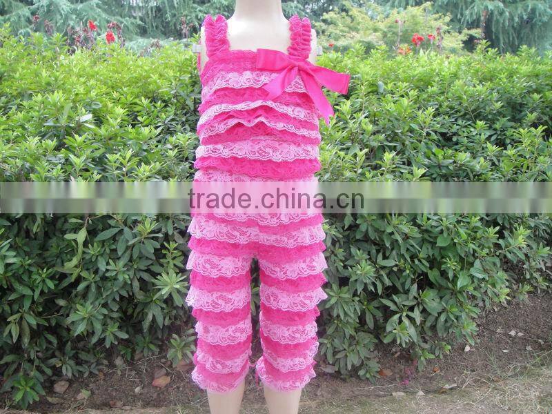 2014 Kid's clothes set baby christmas party outfit sleeveless baby top and stripes ruffle pant made in China