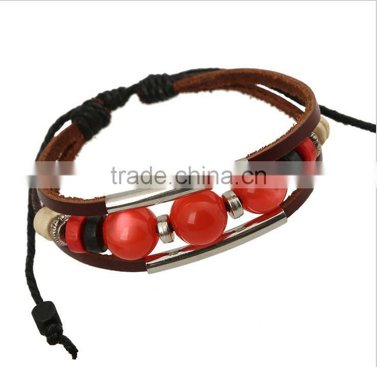 Wholesale fashion bead braid Girls hand bracelet