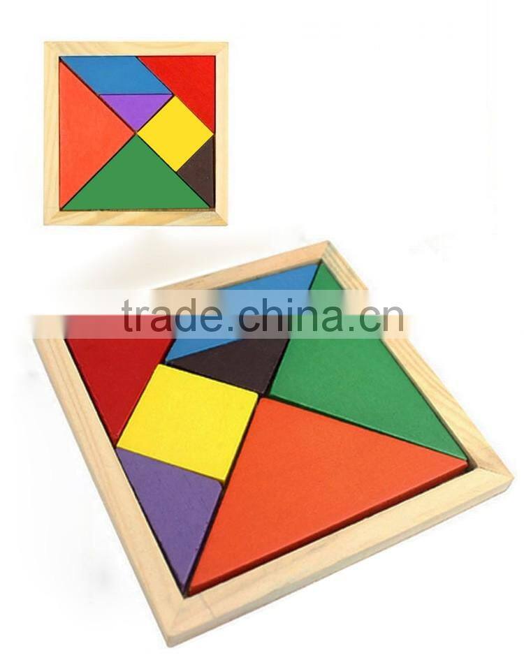 wooden tangram toy wooden seven-piece puzzle toys, wooden classic toys