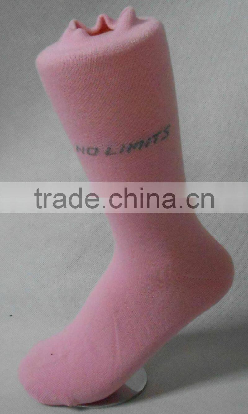 Pink woman tube sock factory knee sock