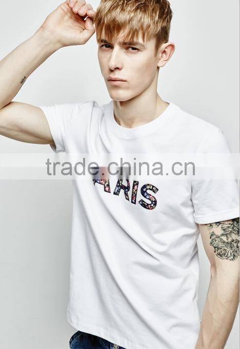 Fashion EMB T- shirt Men's round neck T-shirt White color