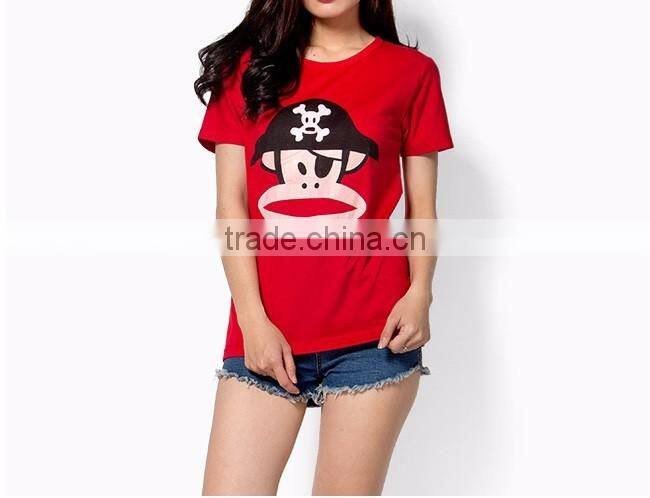 Customize printing of women's t- shirt, printing t shirt for young lady