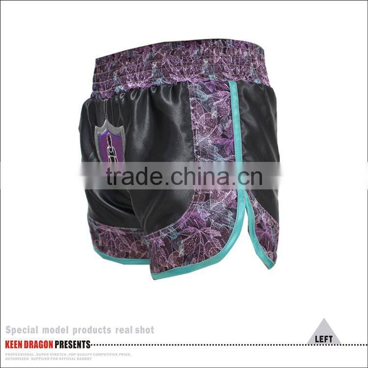Womens Boxing Shorts 100% Polyester Custom Muay Thai Shorts