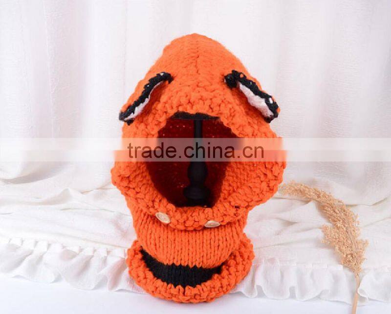 Custom made European design unisex warm winter knitted cap children caps fax bowler hat