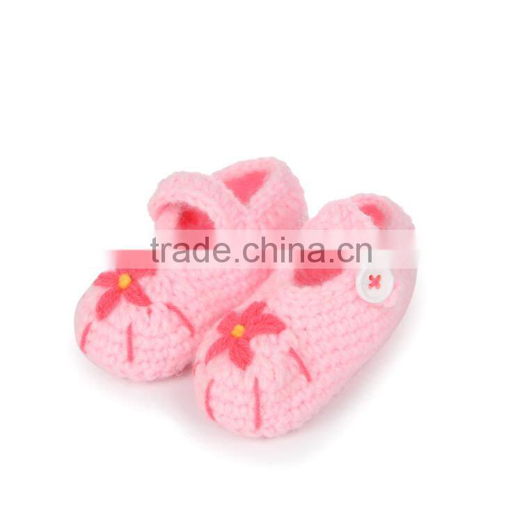 Beautiful Flower Baby Crochet Knitting Hand Made Boot Shoes
