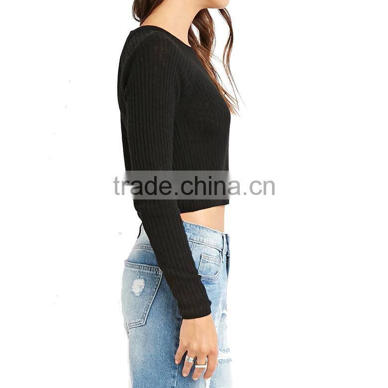 slim fit short body round neck long raglan sleeve melange woolen sweater