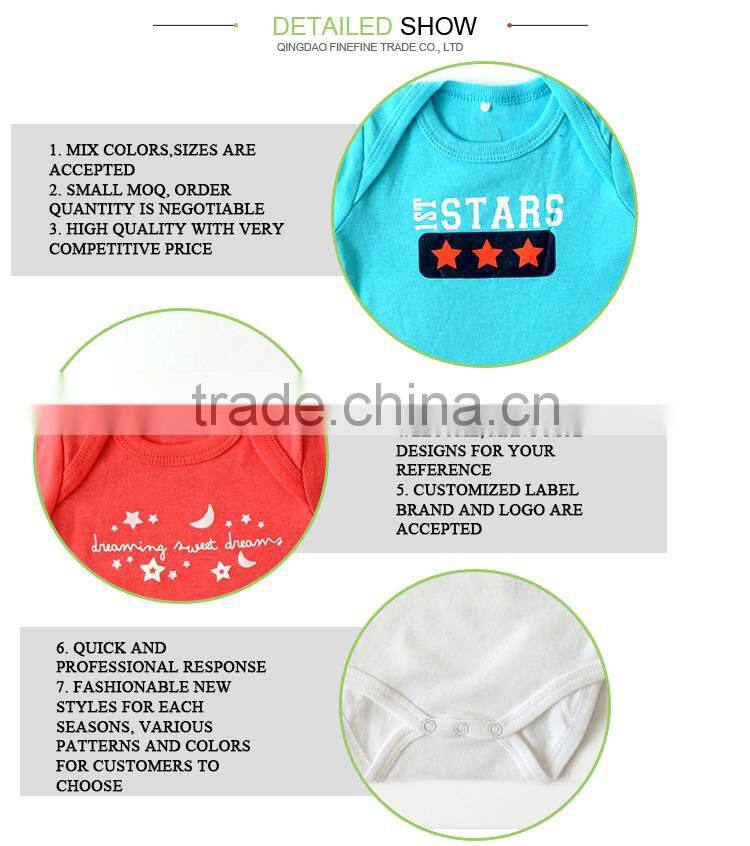 Hot Sale Baby Clothes 100% Cotton Kids Wear Unisex Custom Baby Romper