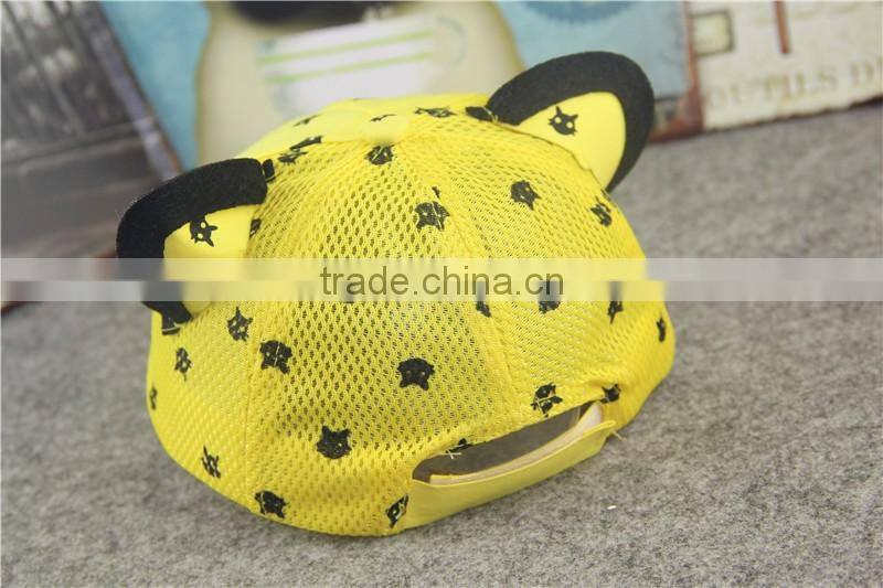 Unisex Kid Child Baseball Cap Snapback Hat Cute Cat Ears Cap