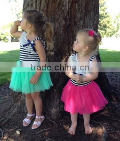 kids girls evening dresses NAVY STRIPE & TULLE SPRING TWIRL DRESS girls tulle princess dress