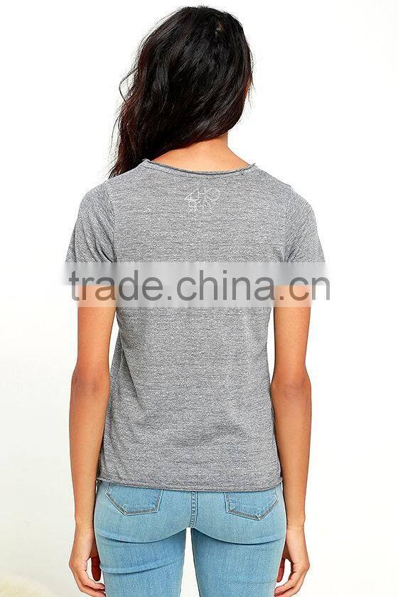 2016 Short sleeve custom printing tee shirt women fashion t shirt wholesale China