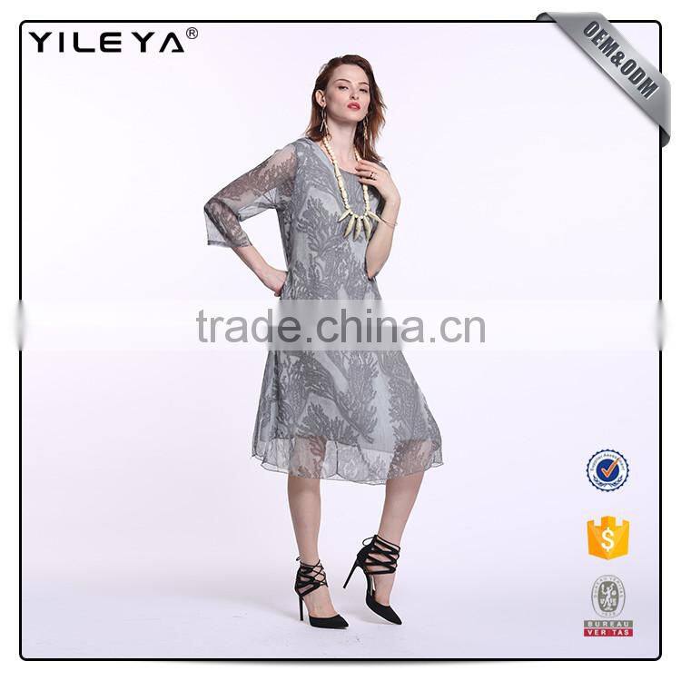 OEM&ODM service chiffon loose shift dress,women shift dress