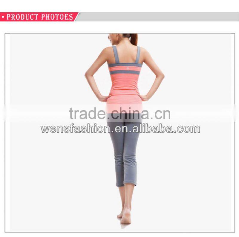 Wholesale Hot Sale Spandex And Polyester Fashion Lycra Yoga Wear/Gym Clothing Set