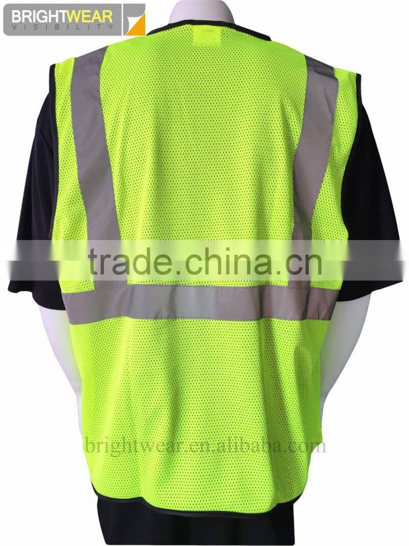 120gsm mesh ANSI 107 hook and loop fastener safety vest