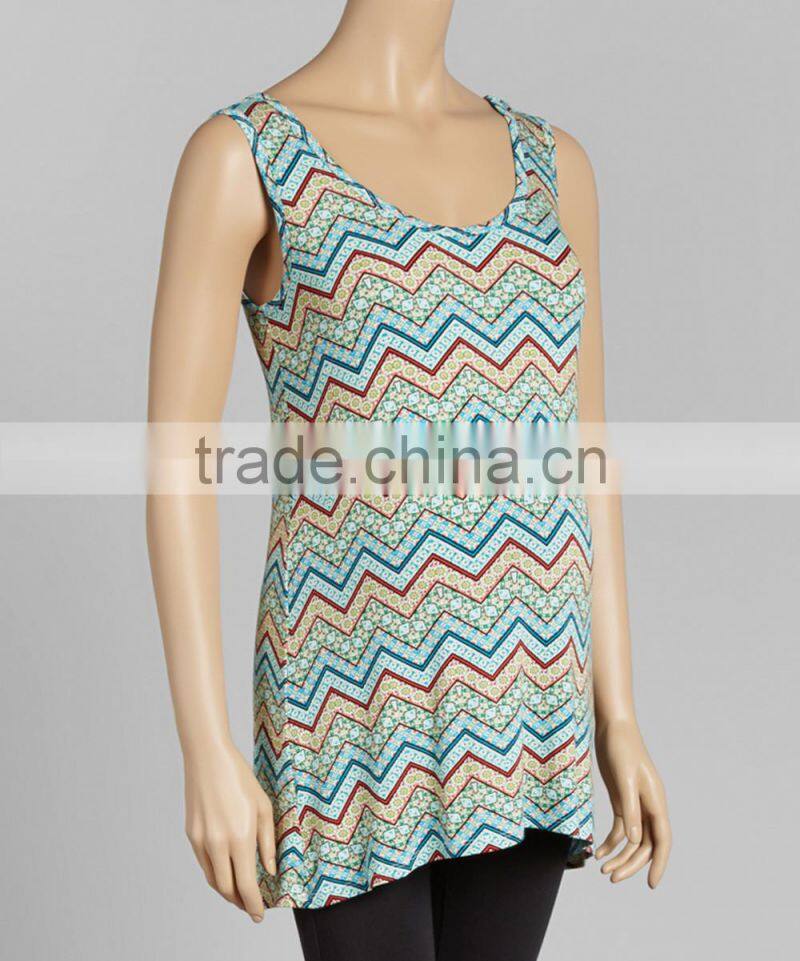 Clearence Maternity T-Shirt With Jade Chevron Maternity Tank Tops Soft Women Clothing WT80817-56