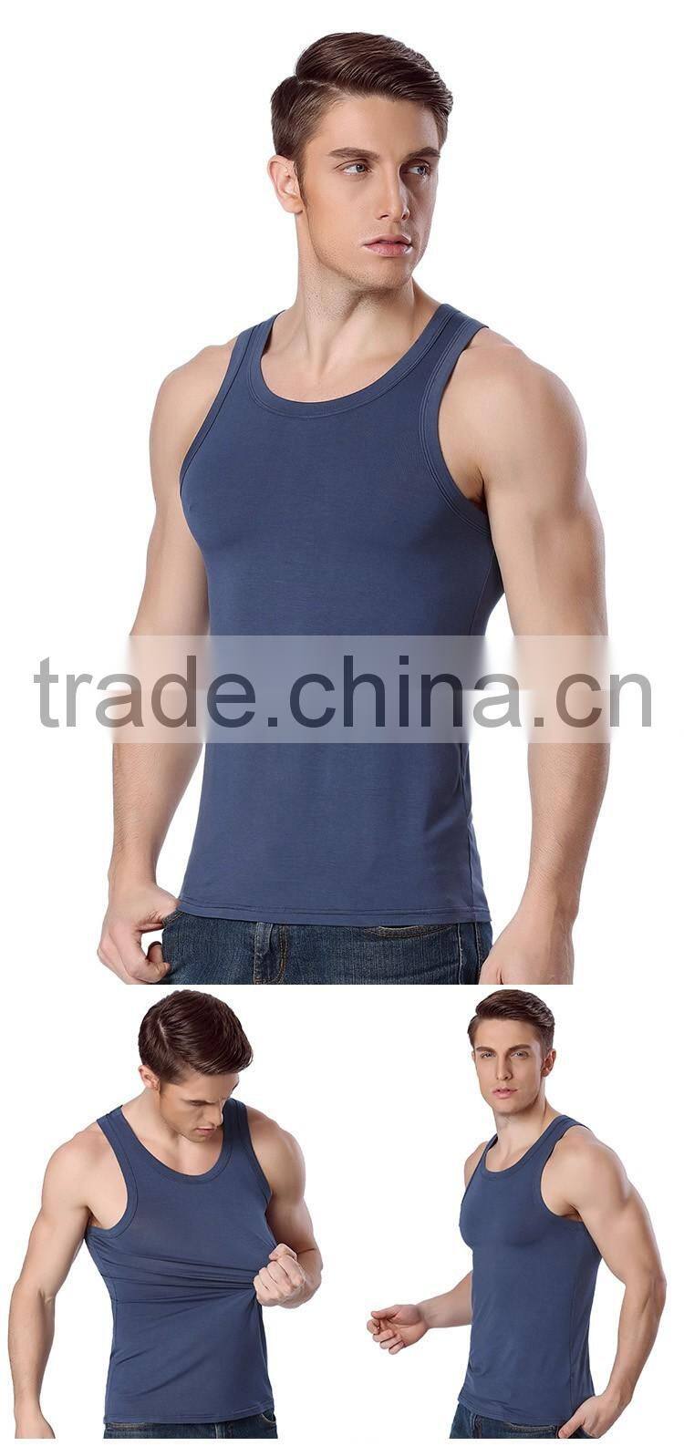 mens Modal viscose bodybuilding tight blank summer sports singlet/tank tops