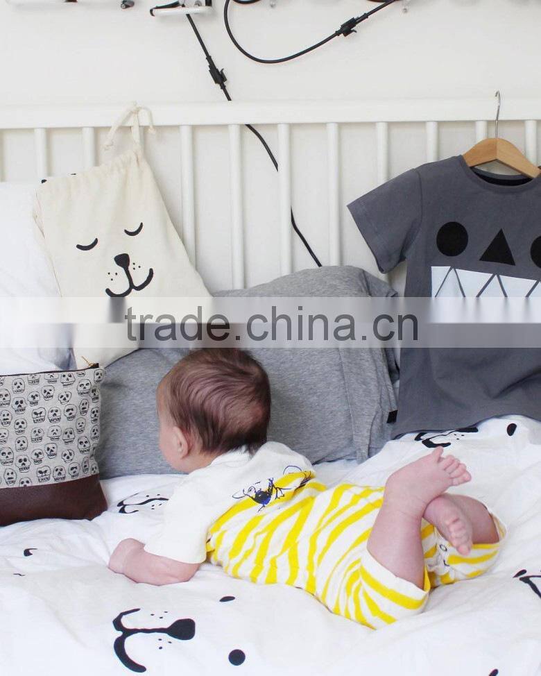 Drawstring Shoe Cloth Canvas Travel Storage Bag Pouch For Kids Children