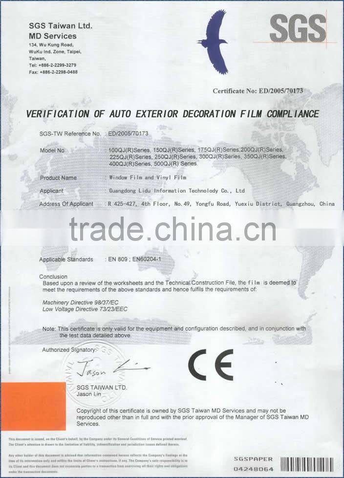 Sun protection 1.52*30m safety building film