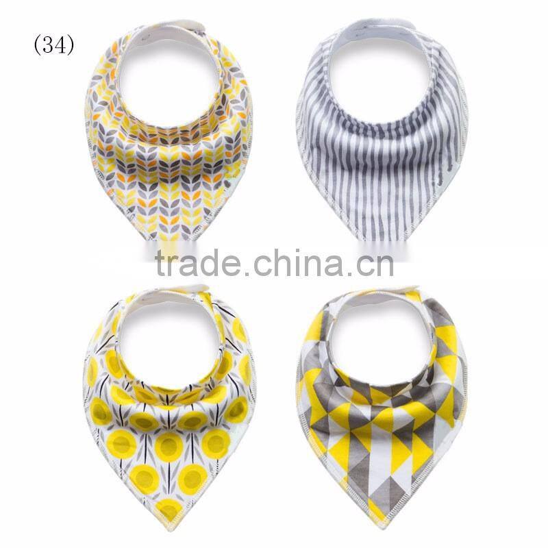 High Quality Cotton Baby Bandana Bib Plaid Organic Bamboo Terry Cloth Bib Drool Triangle