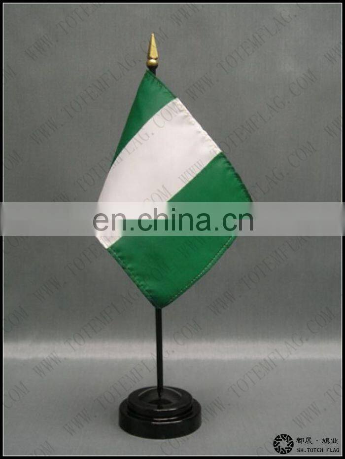 Nigeria Table Flag with Plastic Base