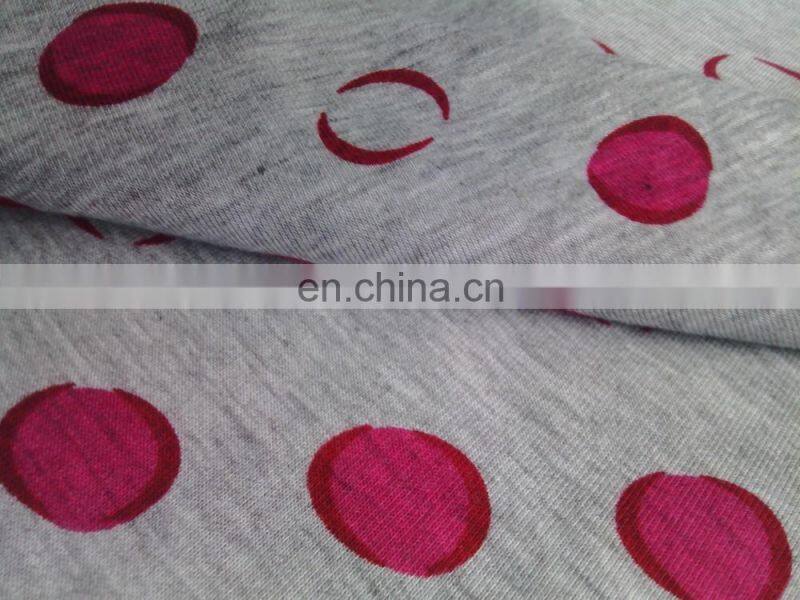 shaoxing winfar melange printed polyester spandex fabric knit single jersey