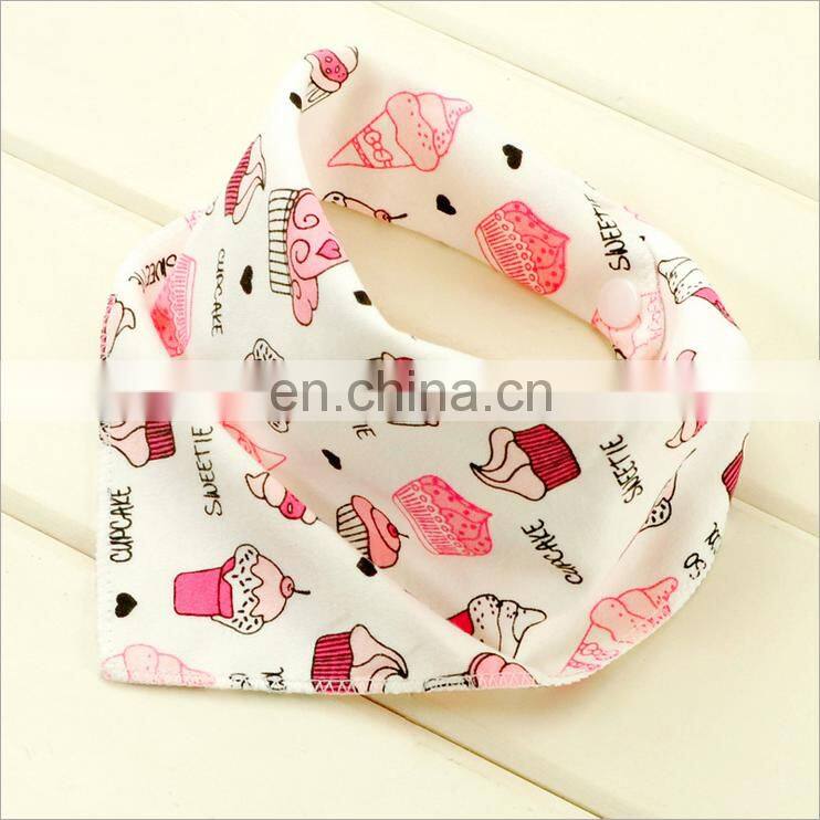 2016 Latest baby product hot selling organic cotton custom baby drool bibs bandanas