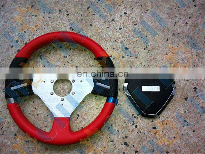 Red Universal Type PVC Car Steering Wheel