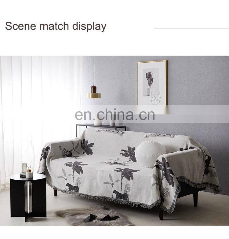 RAWHOUSE China wholesale throw blanket Yarn Dyed leopard double side woven throws tassels cover sofa home decor