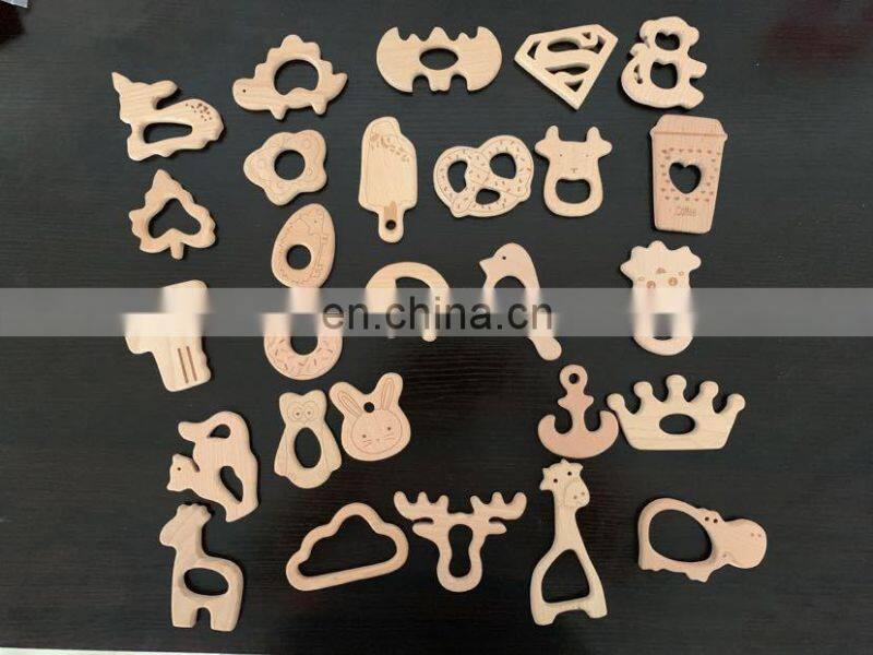 wooden animal horse crochet beads Teething toy wooden bead teether