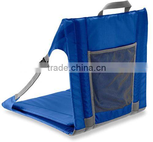 Foldable legless chair stadium seat with oxford fabric and net pocket