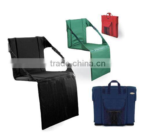 Foldable legless chair stadium seat with oxford fabric and net pocket