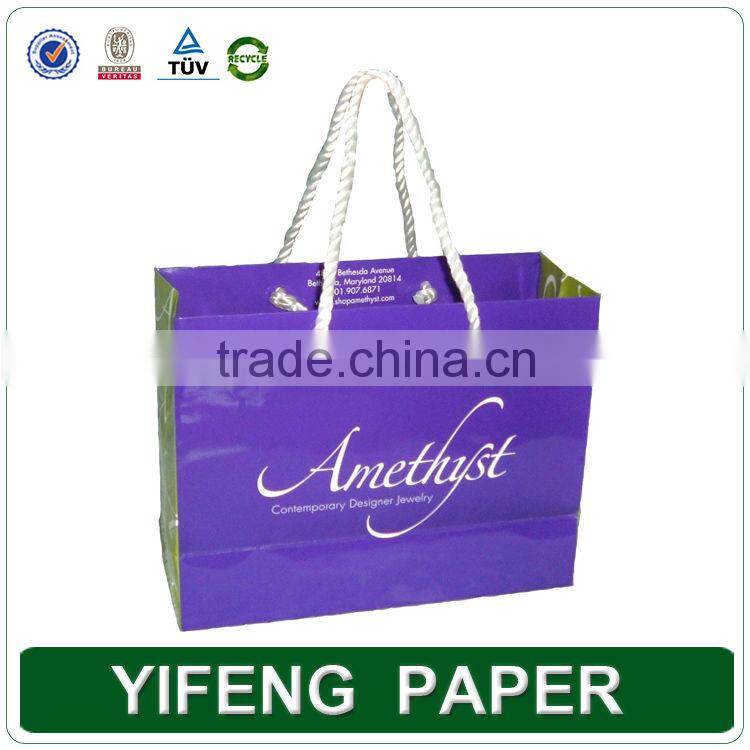 Custom printed fancy promotional laminated paper bag with logo printing