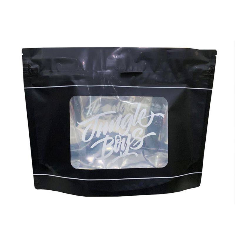 Black Matte Stand Up Smell Proof Double Zipper Lock GRIP N RIP Pharmacy Dispensary Exit Child Resistant Mylar Bag For Shopping