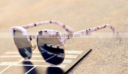 2016 round frame oversize cat eye reflective UV400 sunglasses