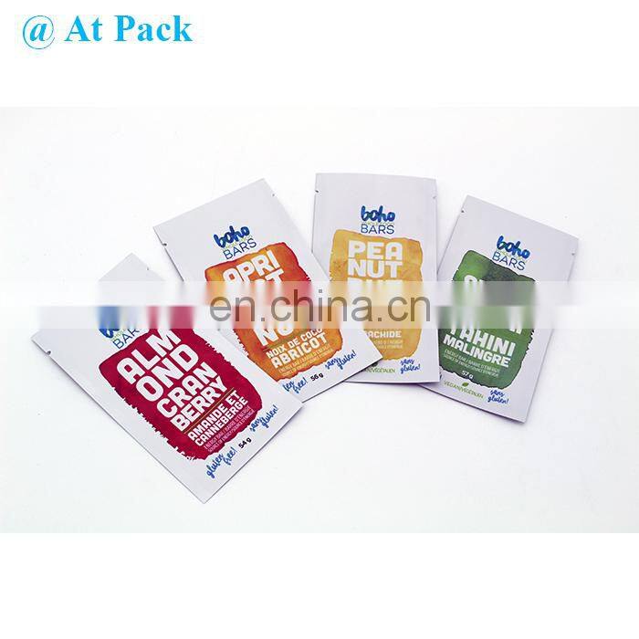 Customized printed sachet heat seal bags with tear notch for food