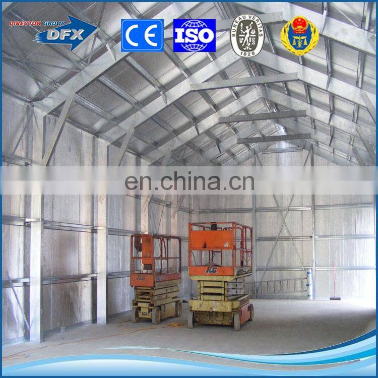 Metal building construction gable frame prefabricated galvanized steel roof structure shed