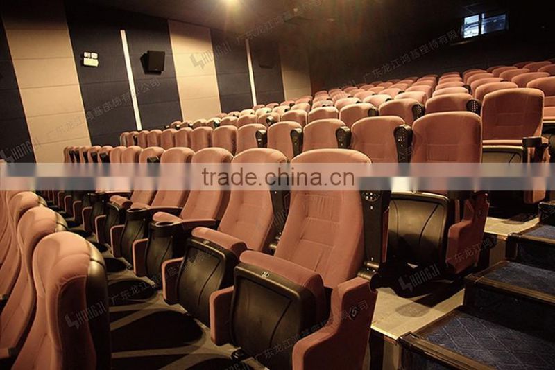 cinema seat fabric folding chair with cup holder HJ95D-L
