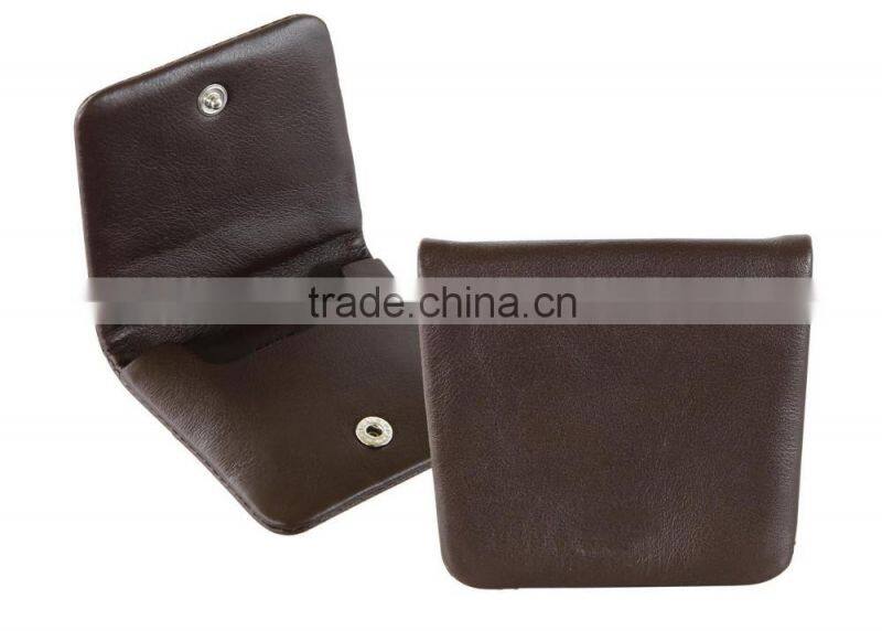 black soft calf leather pocket coin holder coin case coin pouch